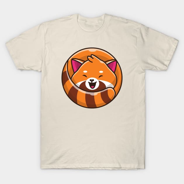 Cute Happy Red Panda Cartoon T-Shirt by Catalyst Labs